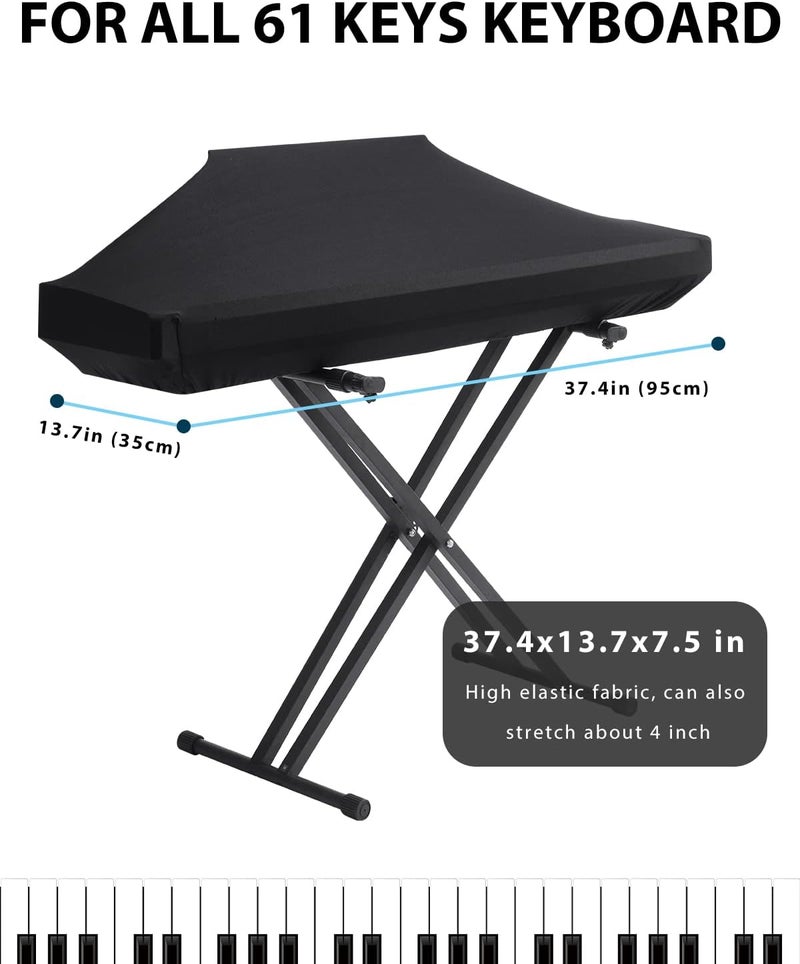 YNester Piano Keyboard Dust Cover - 61 Key Stretchy Adjustable Electric Piano Music Keyboard Protector - Image 3